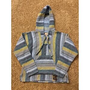 No Bad Days Baja Joe Hoodie Knit Blue Mens Size Small